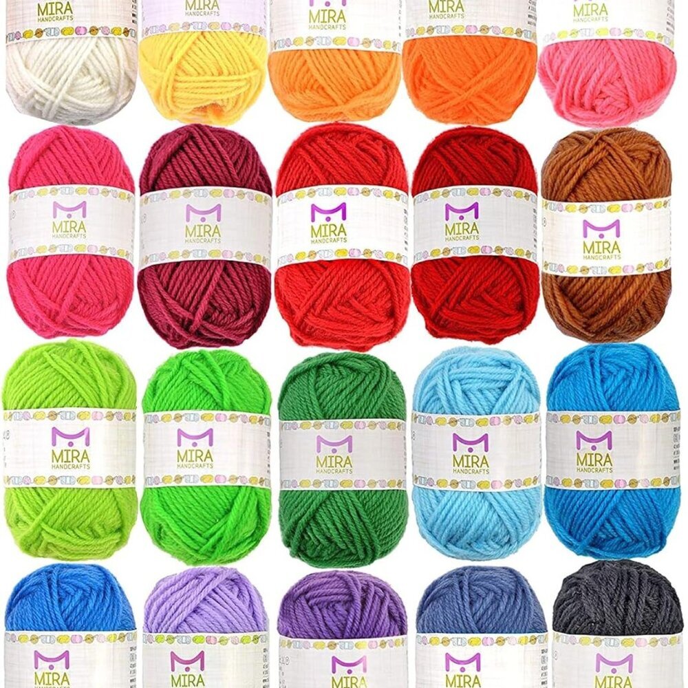 20 Acrylic Yarn Skeins - 438 Yards Multicolored Yarn in Total – Great Crochet an